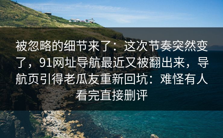 被忽略的细节来了：这次节奏突然变了，91网址导航最近又被翻出来，导航页引得老瓜友重新回坑：难怪有人看完直接删评